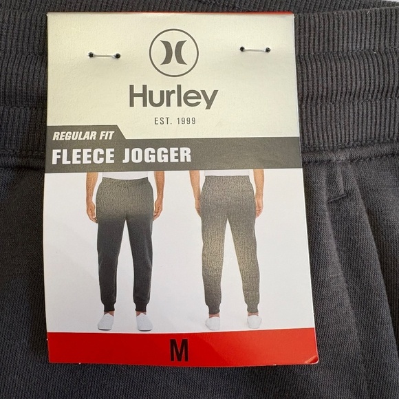 Hurley Men’s Fleece Joggers/Pants, Dark Gray, Medium NWT - Picture 3 of 15